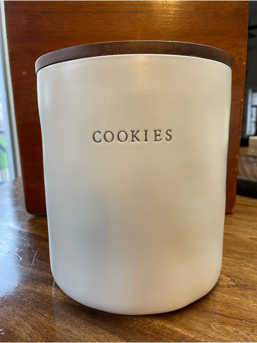 Hearth & Hand Cream and Brown 'COOKIES' Ceramic Cookie Jar